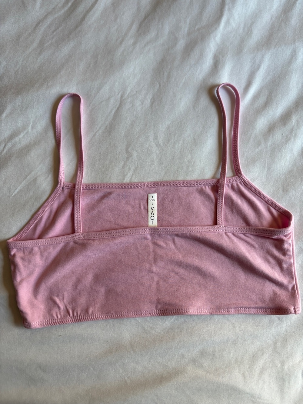Jova Baby Pink Buttery Soft Unlined Bralette Crop Top Basic Layering - Picture 2 of 2